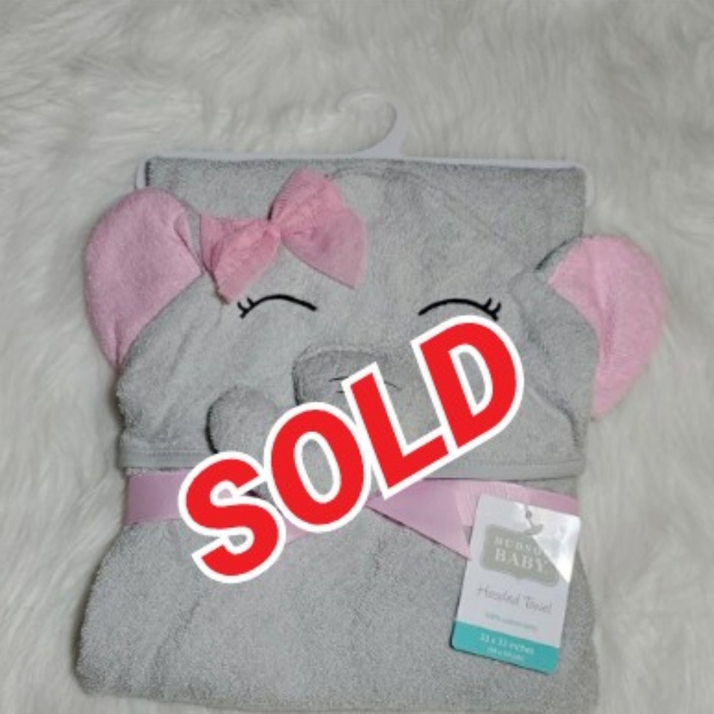 NWT Hudson Baby Elephant baby towel